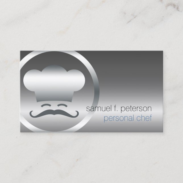 Carte De Visite Chef personnel Chrome Chef Casquette Icon Services (Devant)
