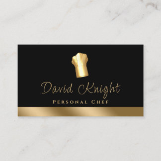 Carte De Visite Chef personnel Gold Black Luxury Restauration