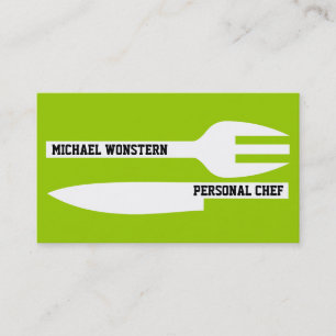 Carte De Visite Chef personnel minimaliste citron vert blanc