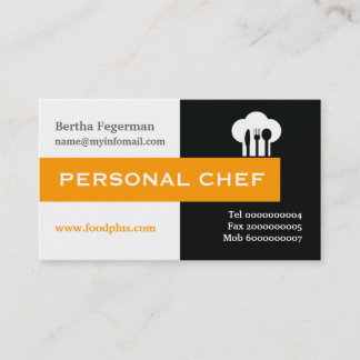 Carte De Visite Chef personnel minimaliste noir, blanc, rose chaud