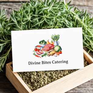 Carte De Visite Chef Personnel Moderne Aquarelle Dîner