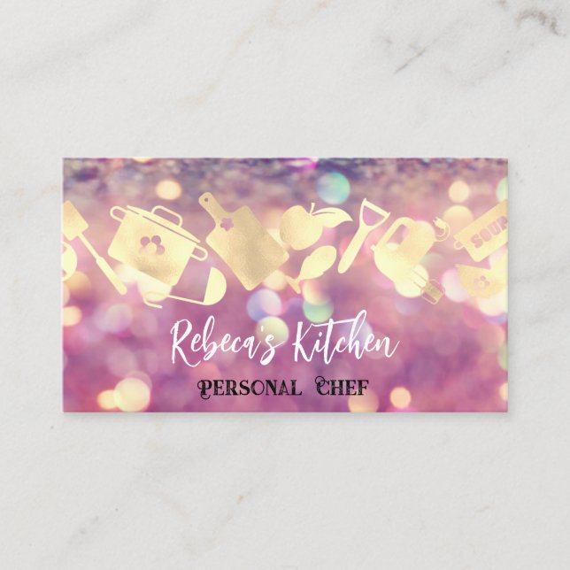 Carte De Visite Chef personnel Restaurant Logo de restauration QR  (Devant)