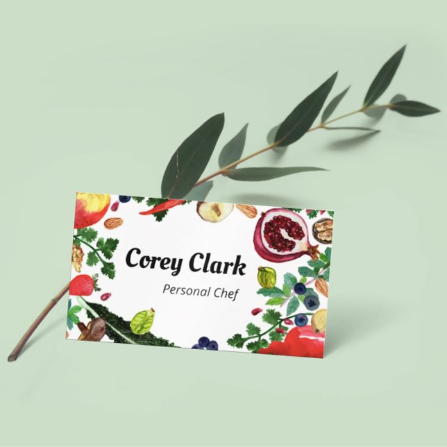 Carte De Visite Chef personnel sain nutritionniste Légume moderne (Créateur téléchargé)