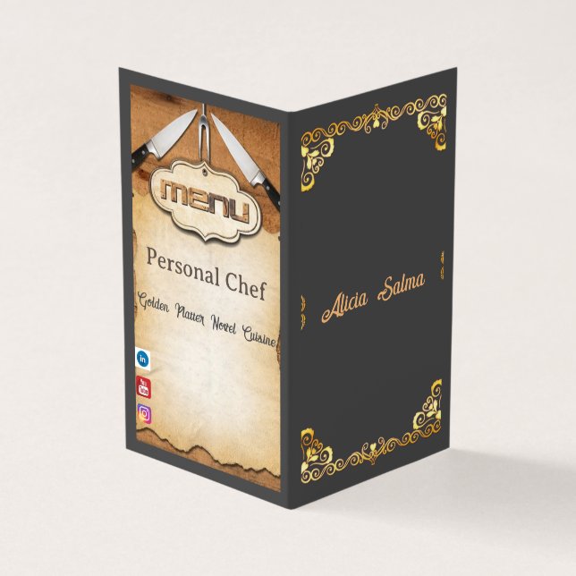 Carte De Visite Chef pour Cuisine domestique Standard Semi-brillan (Extérieur)