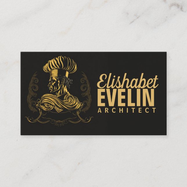 Carte De Visite Chef Restauration Or Moderne Noir Blink 507 (Devant)