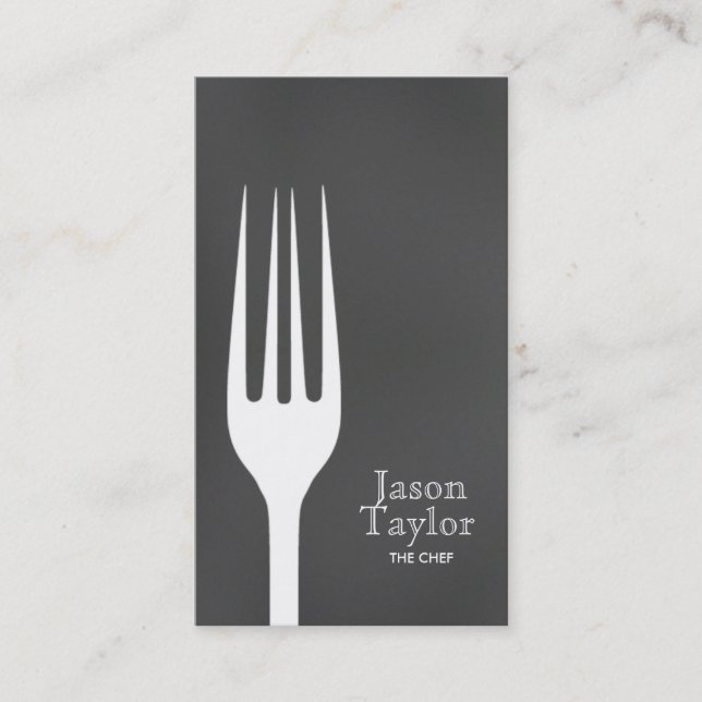 Carte De Visite Chef Restauration Restauration Alimentation Fork L (Devant)