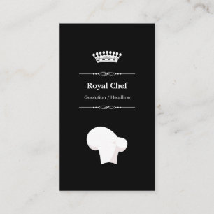 Carte De Visite Chef Royal - Professionnel Moderne Noir Blanc