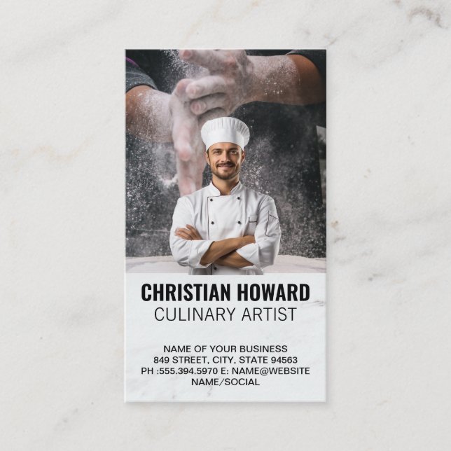 Carte De Visite Chef souriant | Culinaire | Boulangerie (Devant)