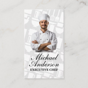 Carte De Visite Chef souriant en uniforme Culinaire Restaurant