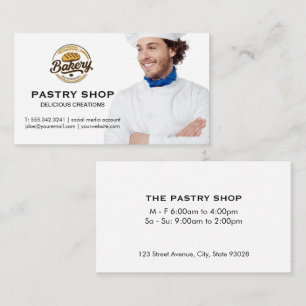 Carte De Visite Chef souriant Logo de boulangerie