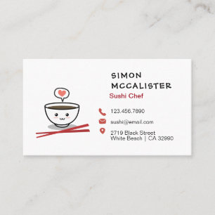 Carte De Visite Chef sushi
