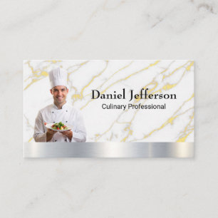 Carte De Visite Chef tenant le plat plaqué   Culinaire