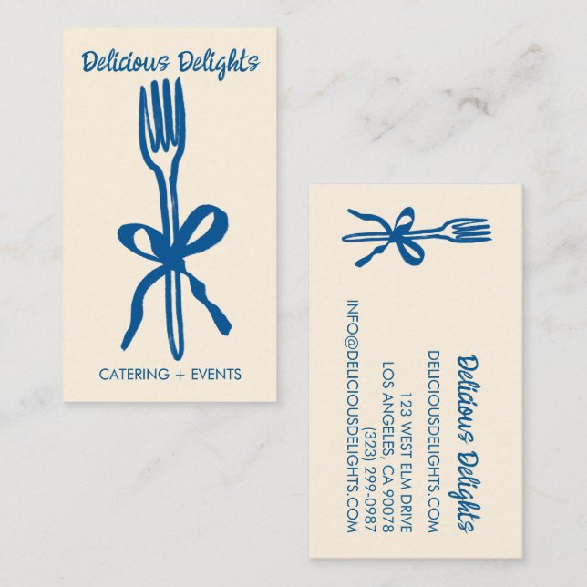 Carte De Visite Chef Traiteur Organisation d'événements Préparatio (Devant / Derrière)