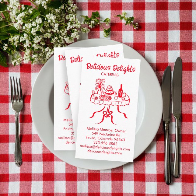 Carte De Visite Chef Traiteur Organisation d'événements Préparatio (Catering Chef Event Planning Food Prep CUSTOM Business Card
)