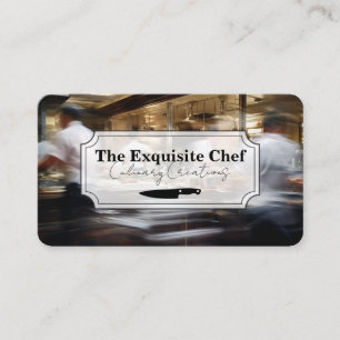 Carte De Visite Chef travaillant rapidement en cuisine Culinaire