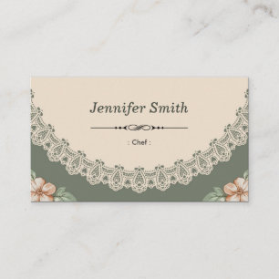 Carte De Visite Chef - Vintage Chic Floral