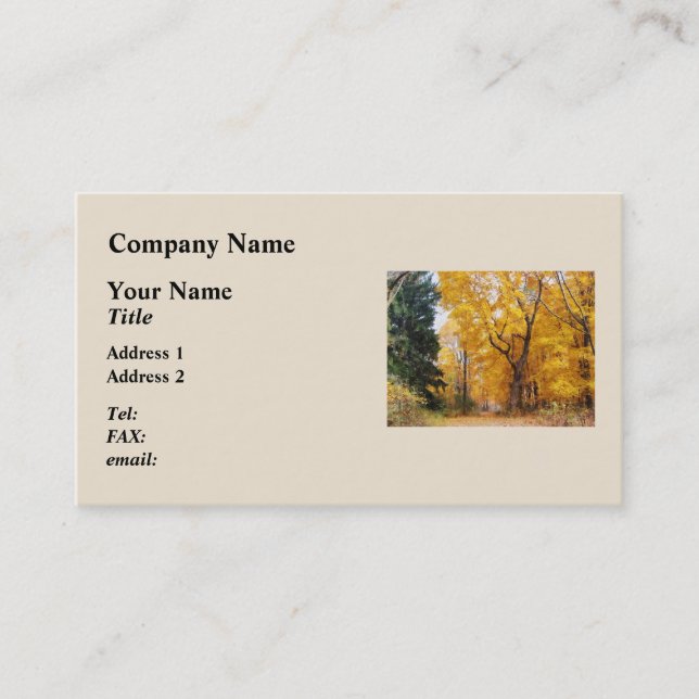 Carte De Visite Chemin d'automne (Devant)