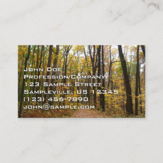Carte De Visite Chemin d'automne et Feuilles d'or au parc Laurel H