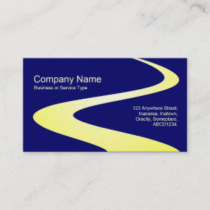Carte De Visite Chemin de zigzag - nuances de jaune sur bleu-fonc