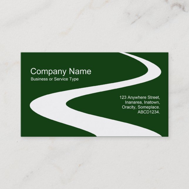 Carte De Visite Chemin ZigZag - Blanc sur Vert foncé 003300 (Devant)