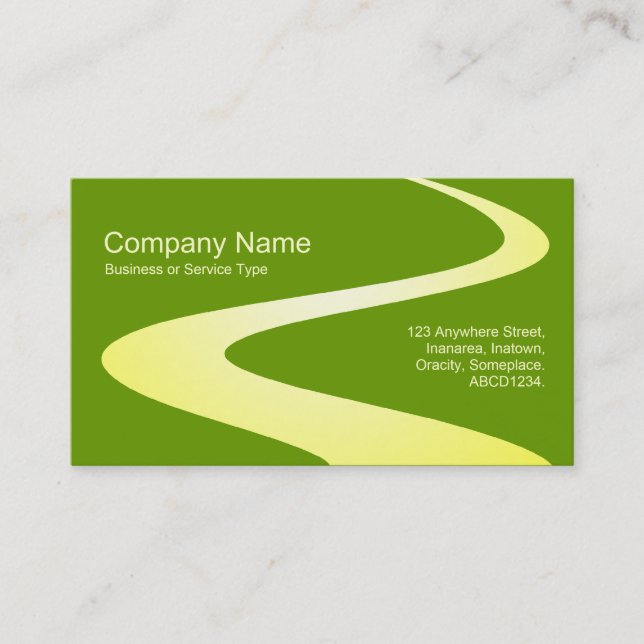 Carte De Visite Chemin ZigZag - Couleurs de Jaune sur Vert 669900 (Devant)