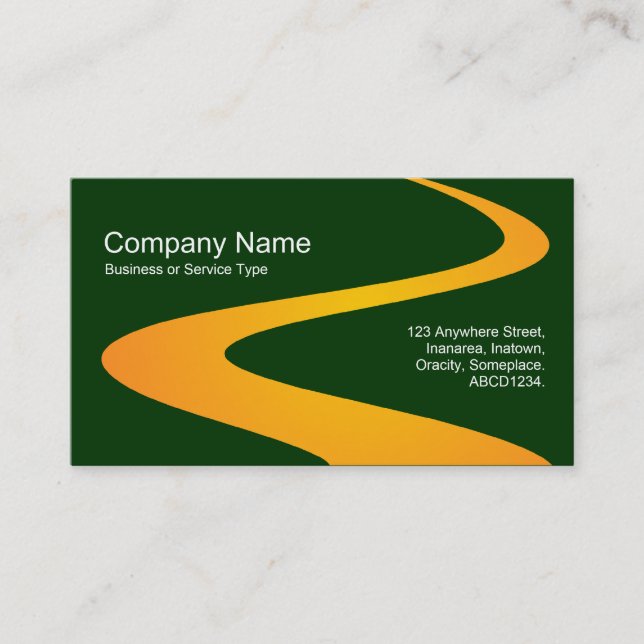 Carte De Visite Chemin ZigZag - Orange avec vert foncé 003300 (Devant)
