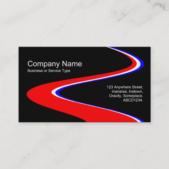 Carte De Visite Chemin ZigZag - Rouge, Blanc et Bleu - Sur Fond No (Devant)