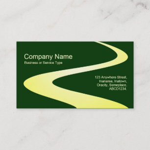 Carte De Visite Chemin ZigZag - Tons de Jaune sur Vert foncé