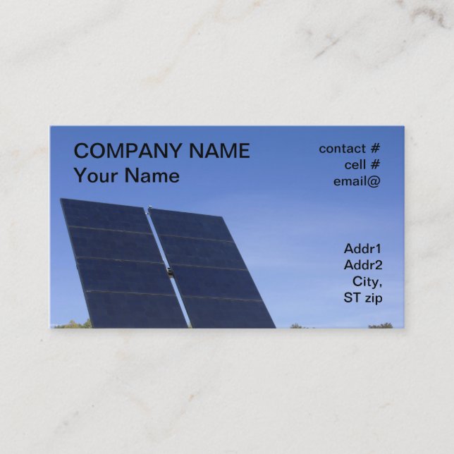 Carte De Visite cheminement du panneau solaire (Devant)