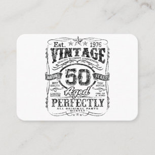 Carte De Visite Chemise Édition Limitée Vintage 1976 Âgée de 50 An