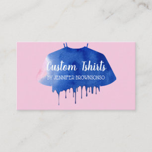 Carte De Visite Chemise goutte rose bleue Vêtements habillement