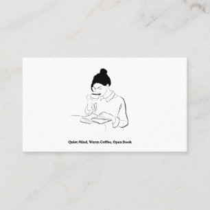 Carte De Visite Chemise T-shirt à ligne artistique de livre et de
