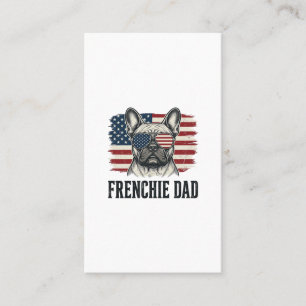 Carte De Visite Chemise Vintage Frenchie Dad Bulldog Patriotique_1