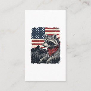 Carte De Visite Chemise vintage patriotique Raccoon Mountain Flag