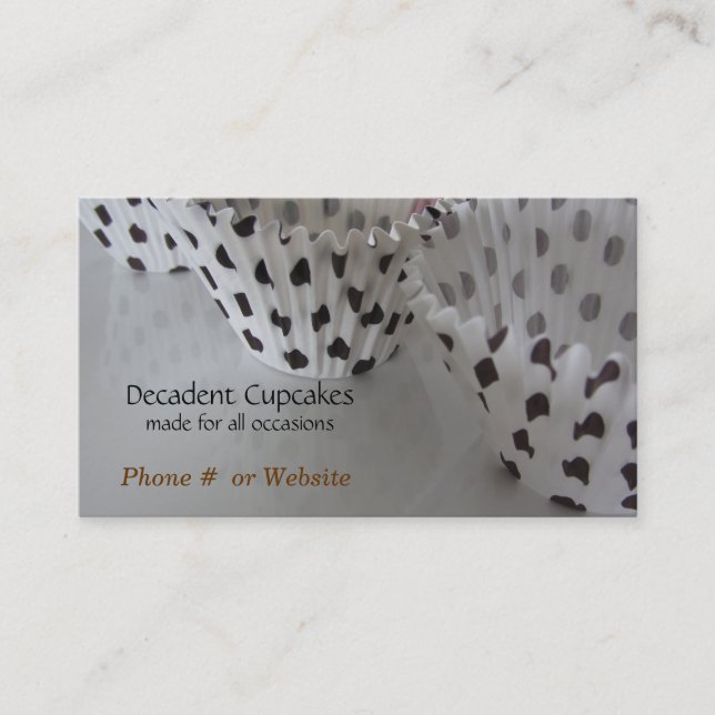 Carte De Visite Chemises à pois pour cupcakes (Devant)