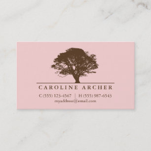 Carte De Visite Chêne rose éternel élégant style nature