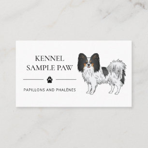 Carte De Visite Chenil de chien Papillon tricolore et éleveur de P