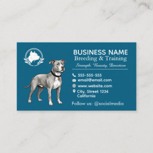 Carte De Visite Chenil et Éleveur de Terrier Pit Bull Professionne
