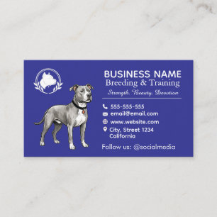 Carte De Visite Chenil et Éleveur de Terrier Pit Bull Professionne