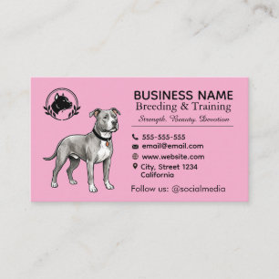 Carte De Visite Chenil et Éleveur de Terrier Pit Bull Professionne