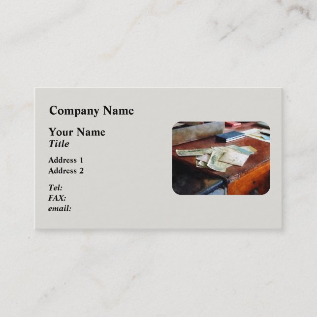 Carte De Visite Chèques Bancaires Datés 1923 (Devant)