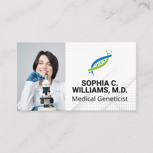 Carte De Visite Chercheur de laboratoire | Microscope | Logo Gene (Devant)