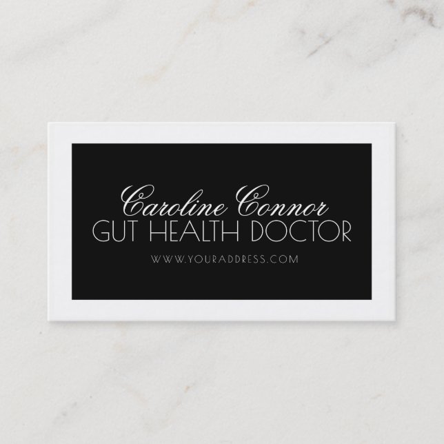 Carte De Visite Chercheur en microbiote Noir Blanc Gras (Devant)