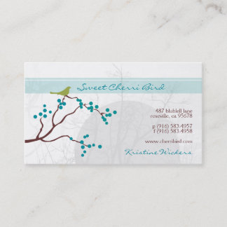 Carte De Visite Cherri Bird [Carte de visite turquoise]