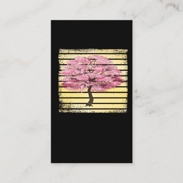 Carte De Visite Cherry Blossom Japonais Rétro Sakura Tree (Devant)