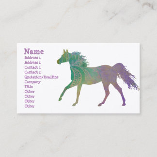Carte De Visite Cheval ardent dans le violet