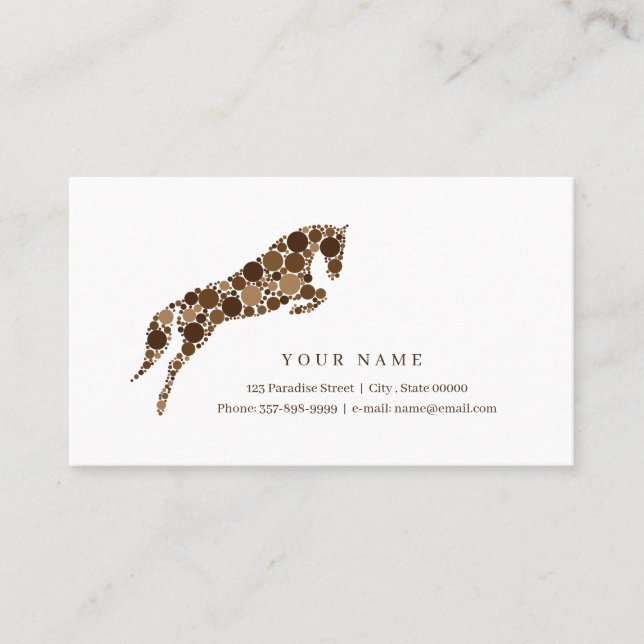 Carte De Visite Cheval Avec Cercles Colorés (Devant)