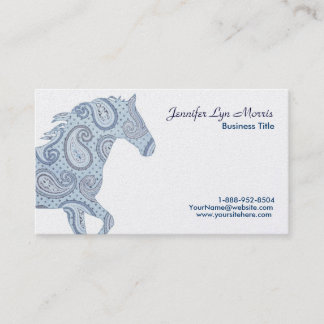 Carte De Visite Cheval bleu Paisley