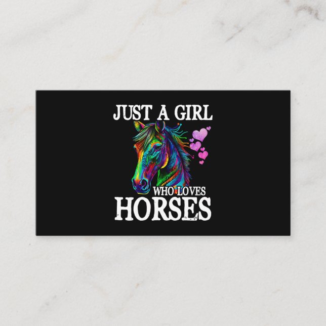 Carte De Visite Cheval Cadeaux pour Femmes Garçons Enfant Juste un (Devant)