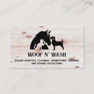 Carte De Visite Cheval Chien Chat   Grain de bois
